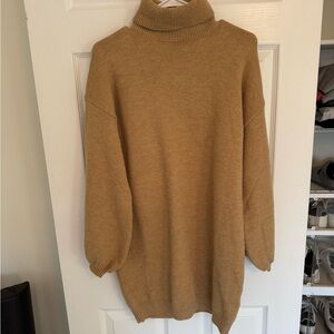Tan Turtleneck Sweater dress